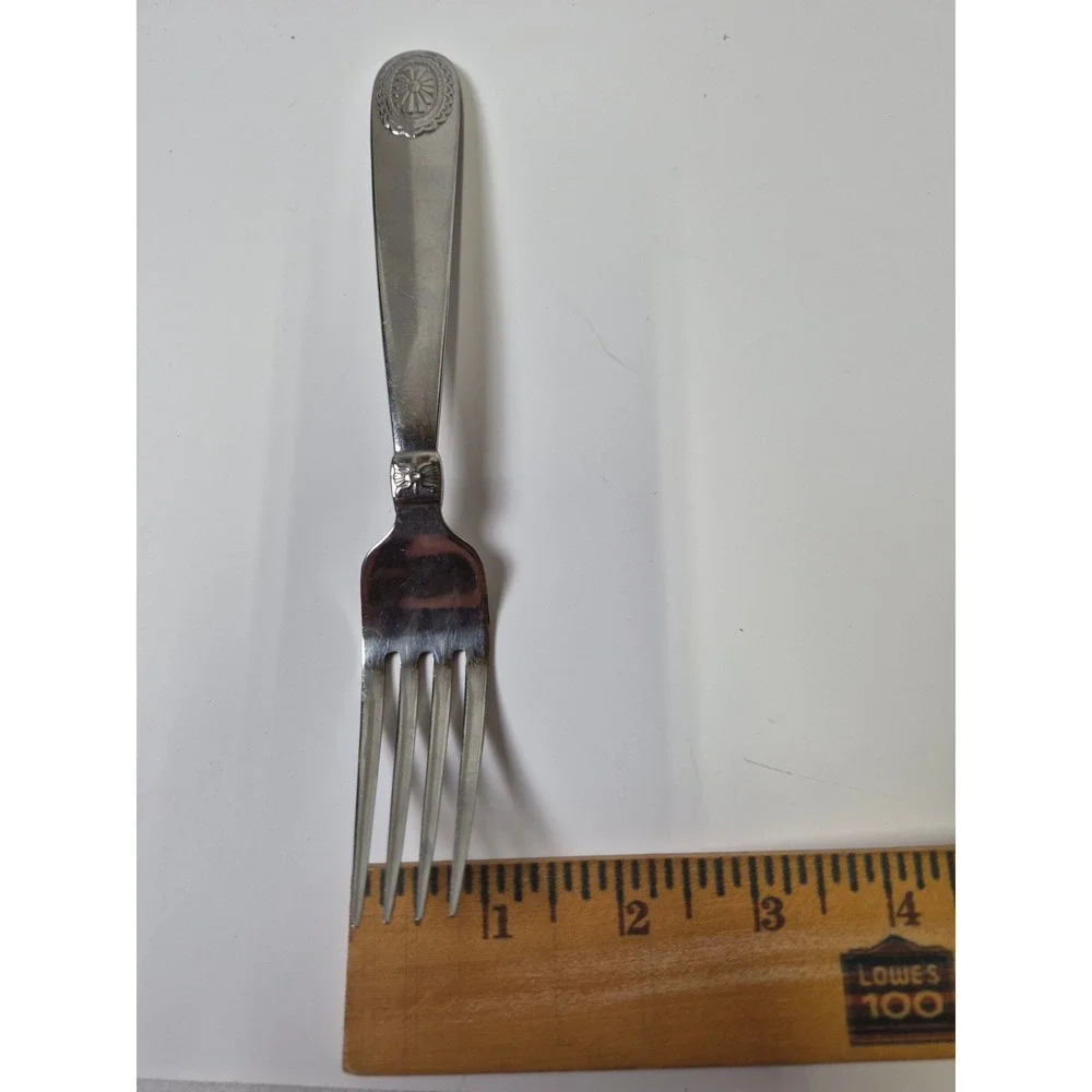 Ralph Lauren 1995 Stainless Steel Dinner Fork Medallion Sunburst Telluride vtg